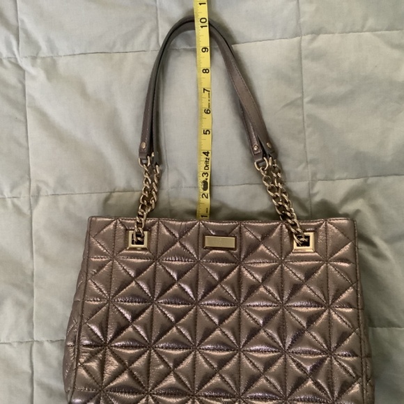 Kate Spade quilted metallic gray shoulder bag - Picture 7 of 10
